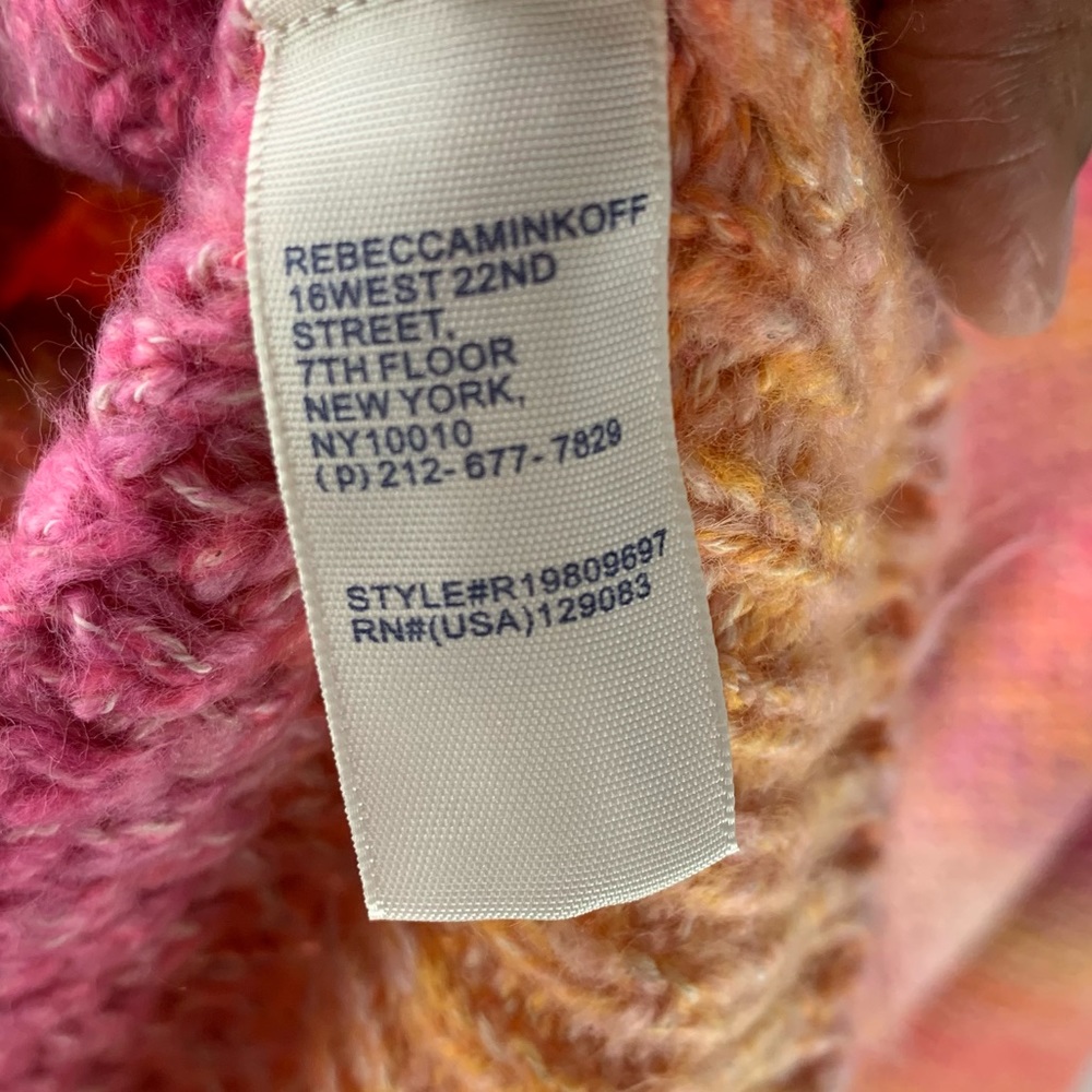 NWT Rebecca Minkoff Sunset Pink Andy Sweater M - Picture 7 of 8